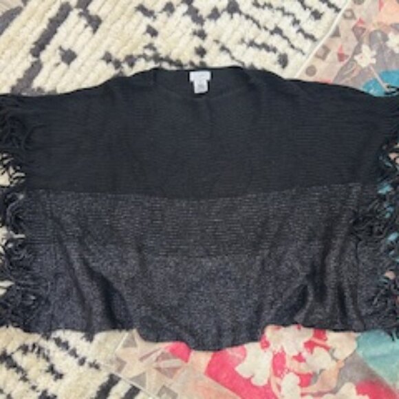 Mudpie Cape Poncho Fringe Sweater - Picture 1 of 3
